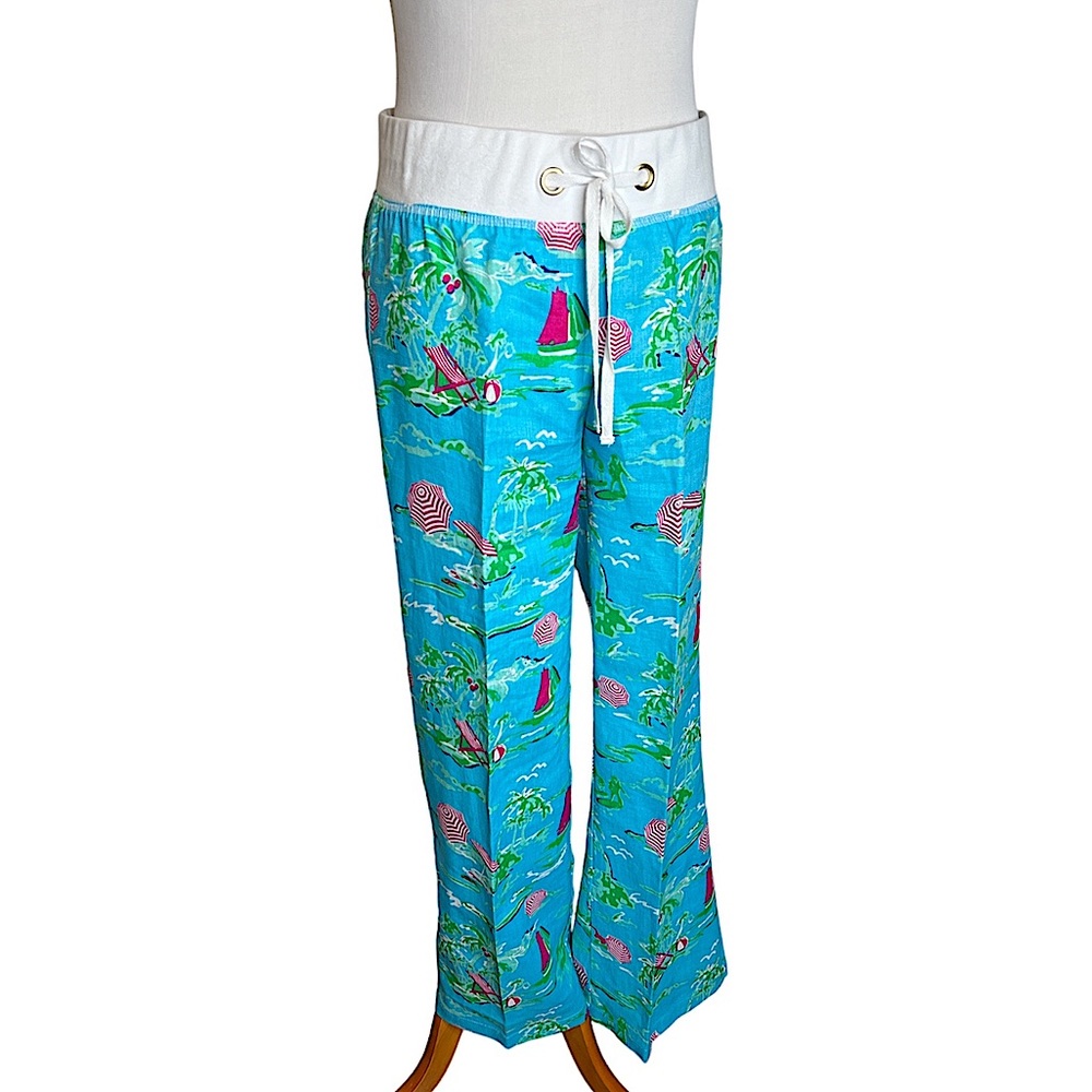 Linen Pants Pull-on Comfort Tropical Beach Comfort Cruise SALE! Vacation Resort
